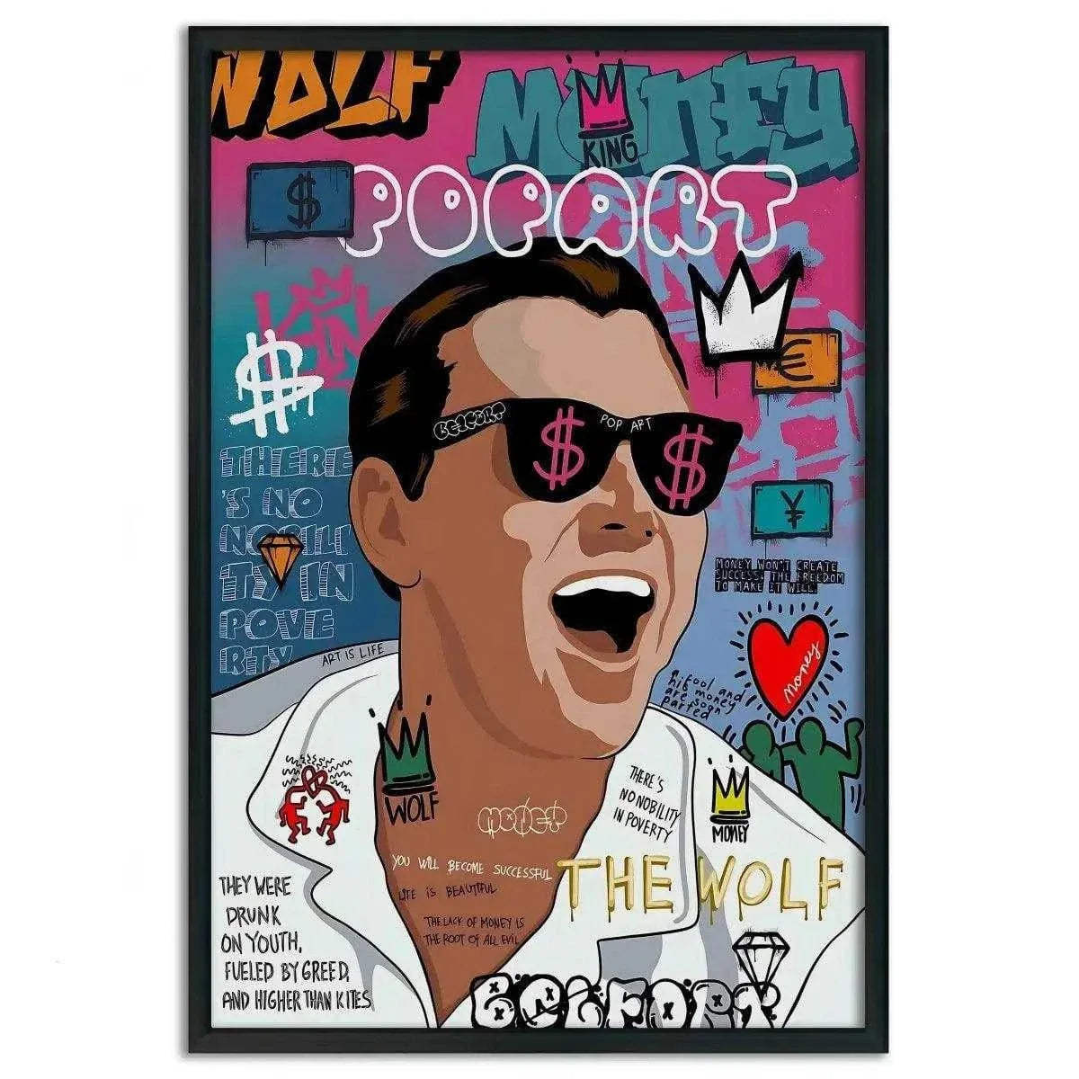The Wolf - Jordan Belfort - Leinwandbild Pop Art