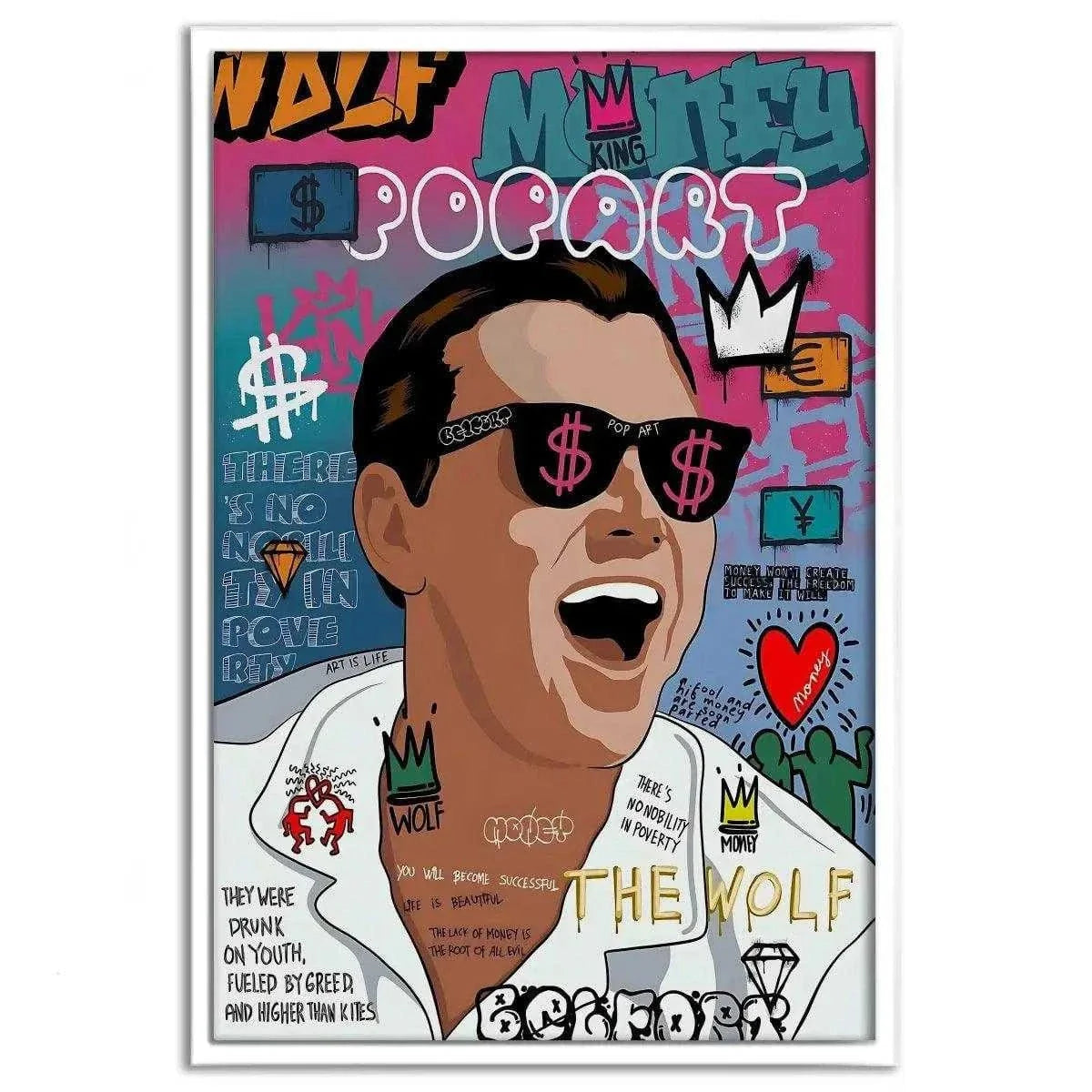 The Wolf - Jordan Belfort - Leinwandbild Pop Art