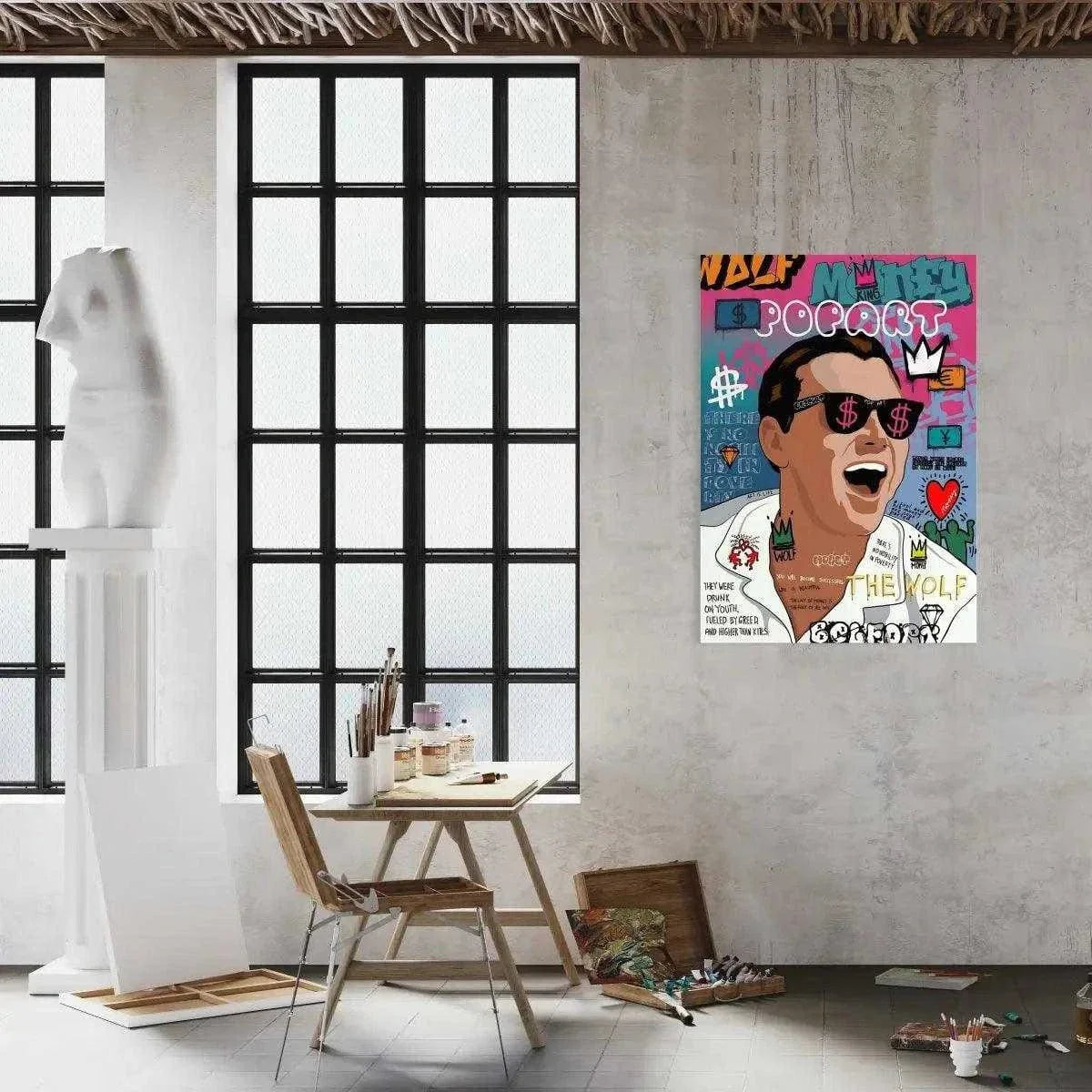 The Wolf - Jordan Belfort - Leinwandbild Pop Art