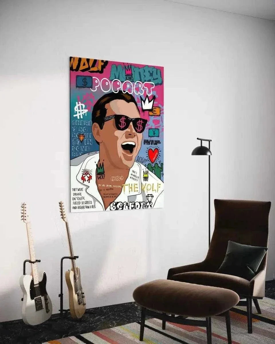 The Wolf - Jordan Belfort - Leinwandbild Pop Art