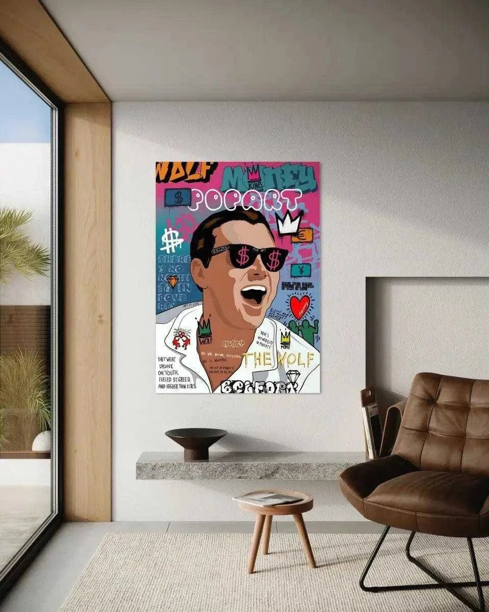 The Wolf - Jordan Belfort - Leinwandbild Pop Art