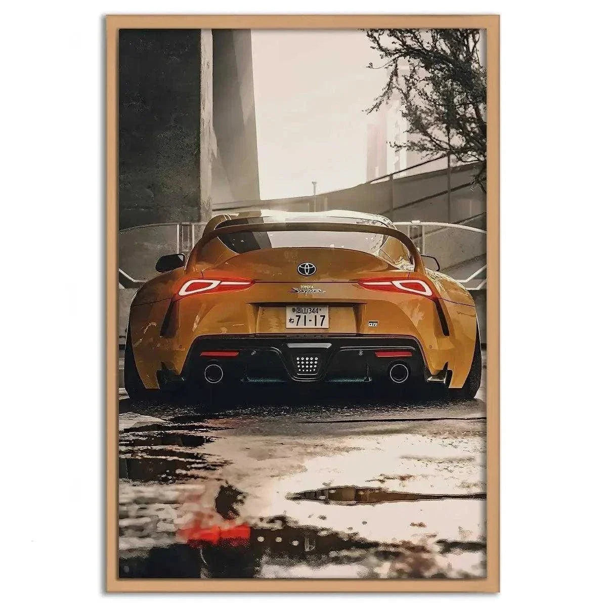 Yellow Supra - Auto Leinwandbild