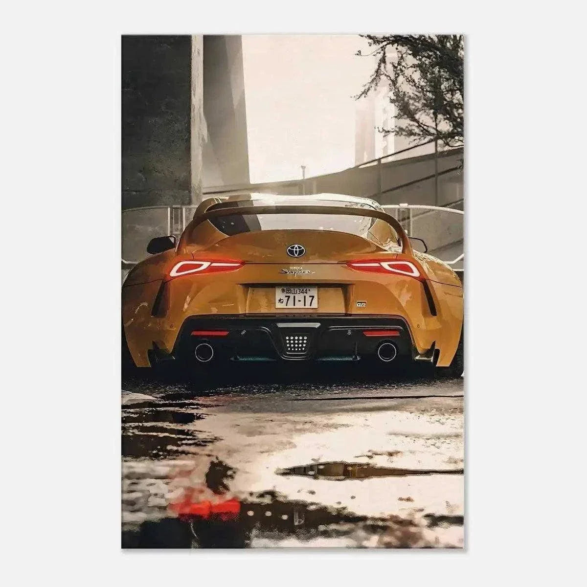 Yellow Supra - Auto Leinwandbild