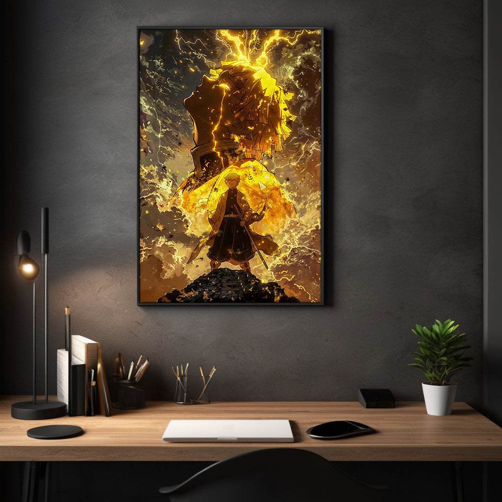 Zenitsu Rage - Demon Slayer - Anime Leinwandbild