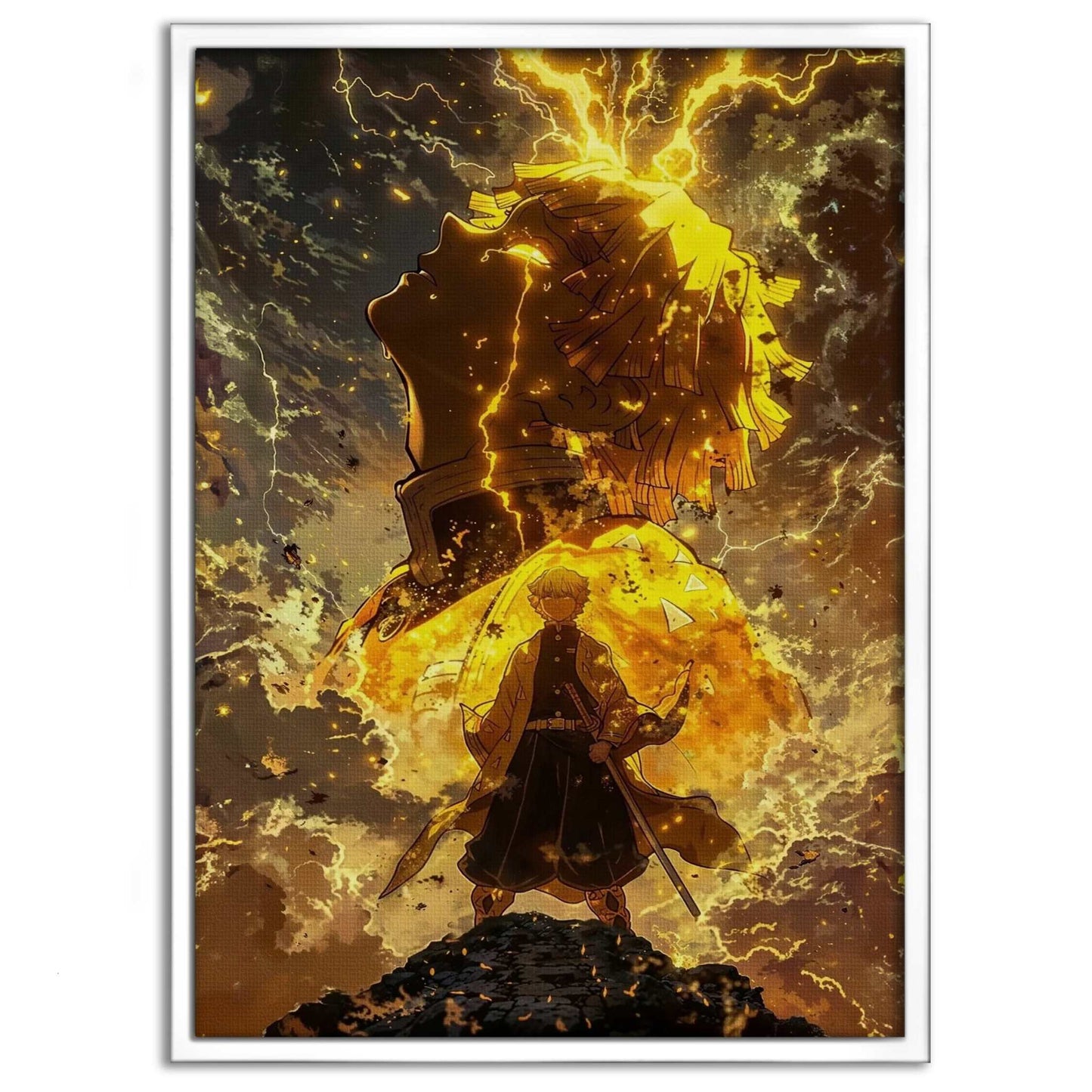 Zenitsu Rage - Demon Slayer - Anime Leinwandbild