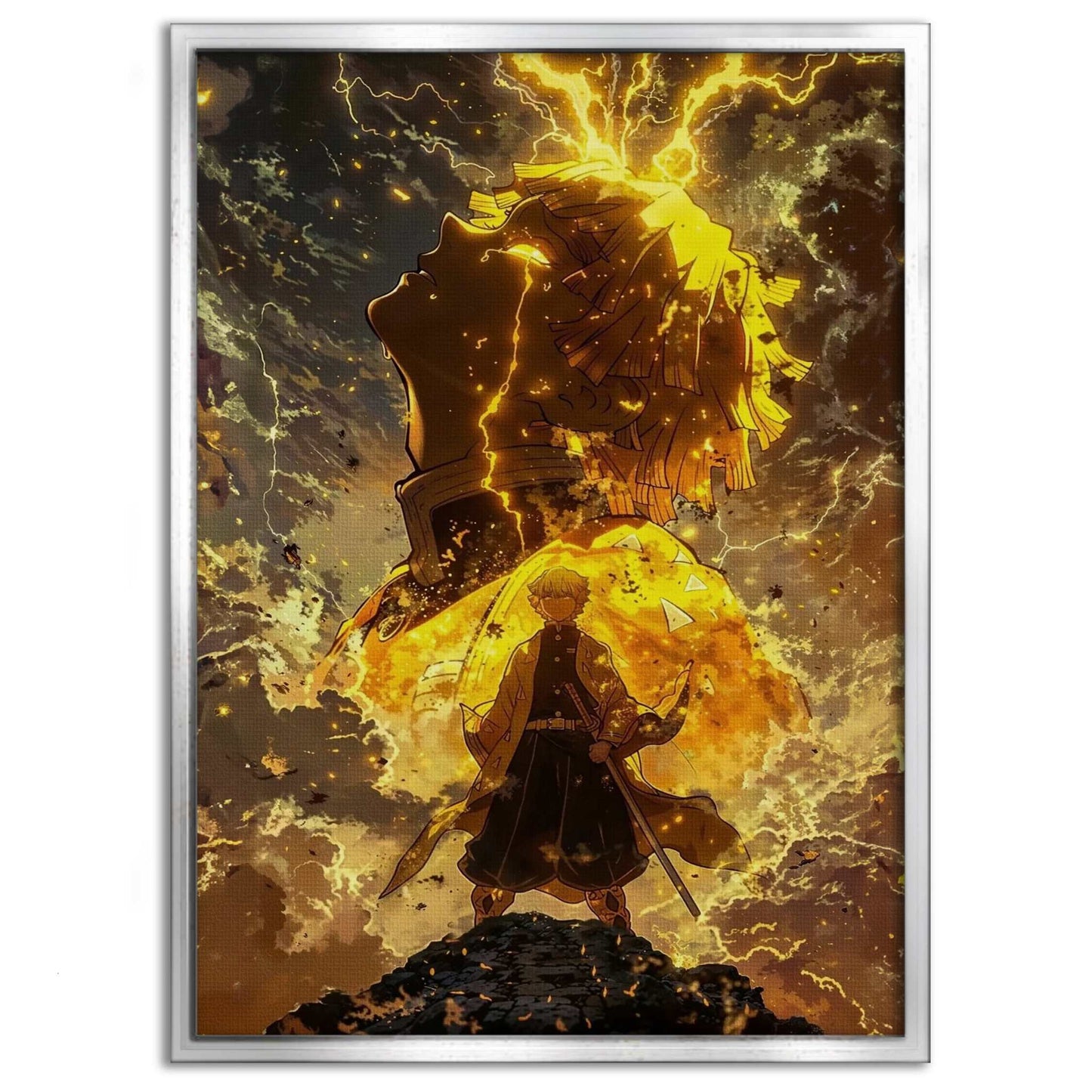Zenitsu Rage - Demon Slayer - Anime Leinwandbild
