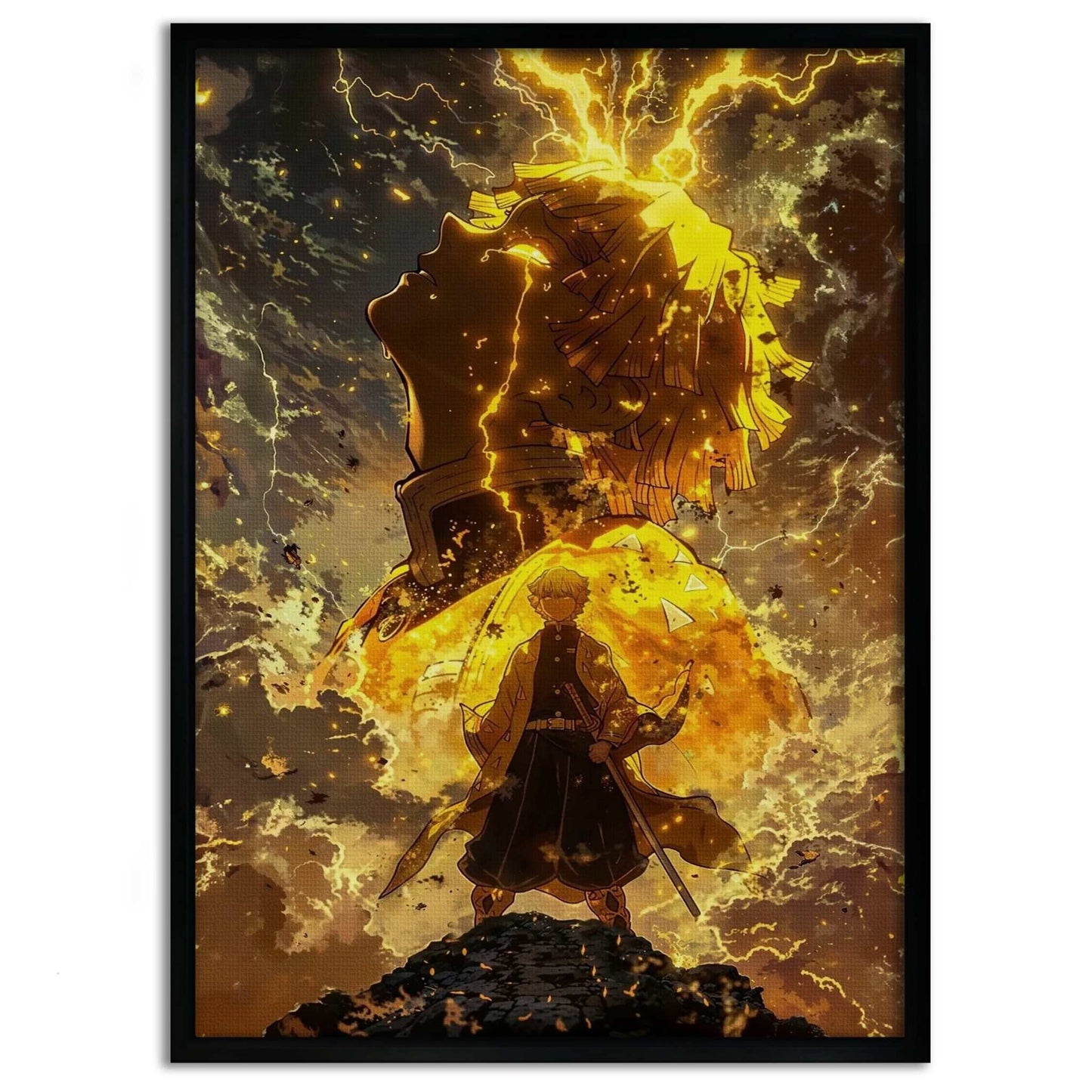 Zenitsu Rage - Demon Slayer - Anime Leinwandbild