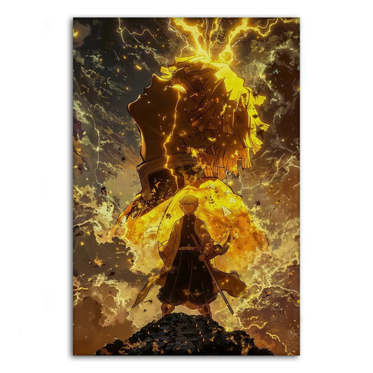 Zenitsu Rage - Demon Slayer - Anime Leinwandbild